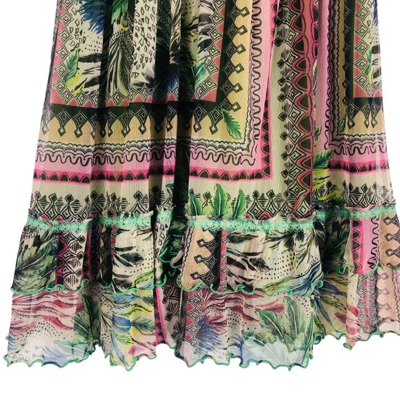 Lapis Anthropologie Halter Convertible Dress Sz Small Smocked Boho Frilly Hem - Picture 9 of 11